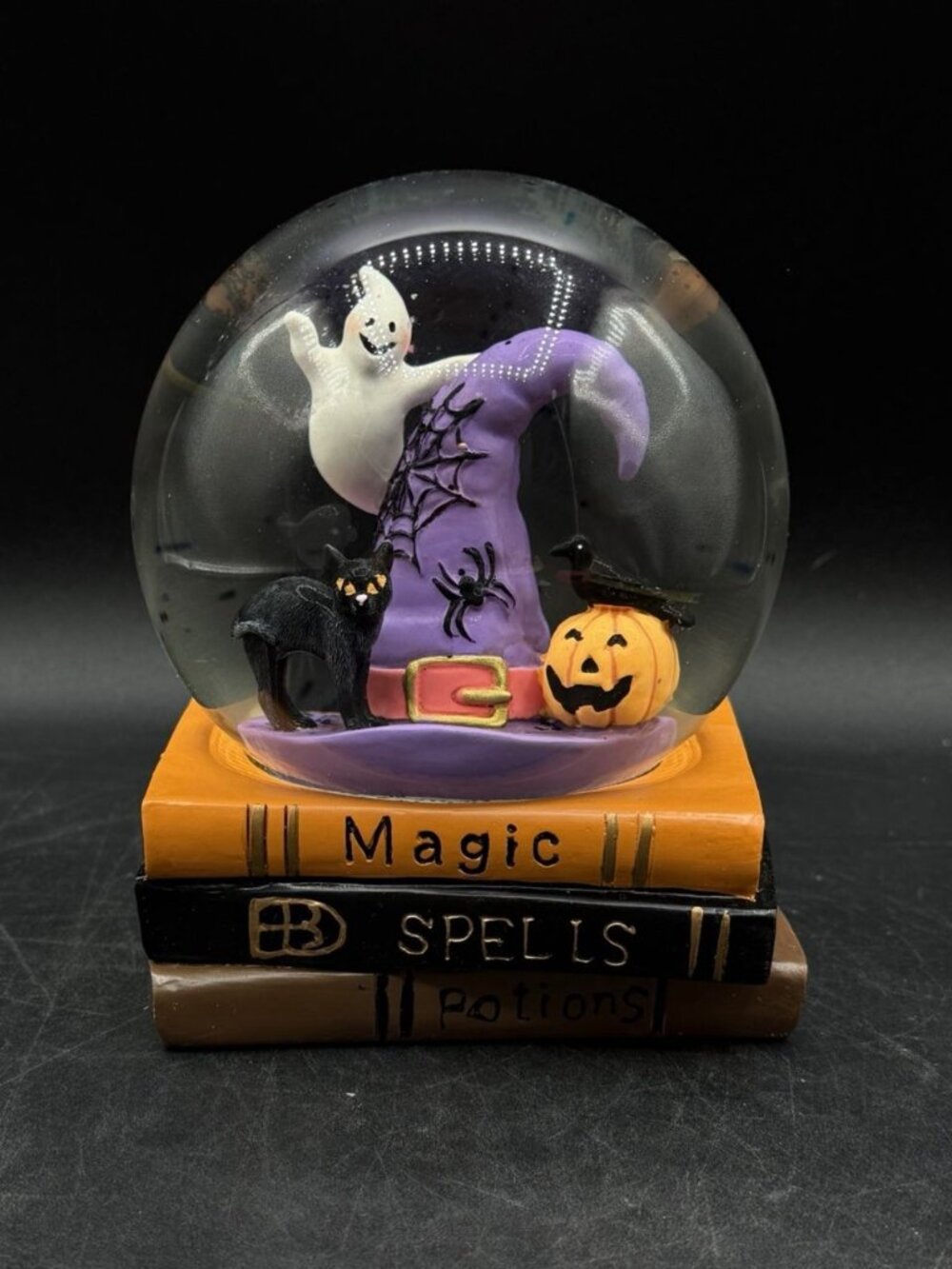 Magic Spells Potion Witch Hat Cat Ghost Snow Globe Halloween